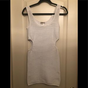 Arden B White side cut dress